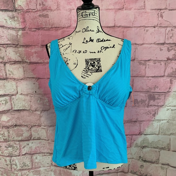 🆕Lands End Polka Dot Tankini Top - Picture 1 of 4